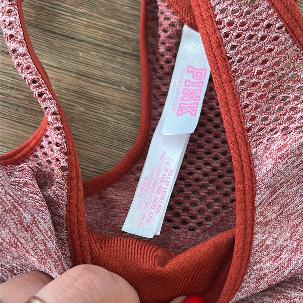 PINK Victoria's Secret Burnt Orange Racerback Sports Bra - Picture 2 of 4